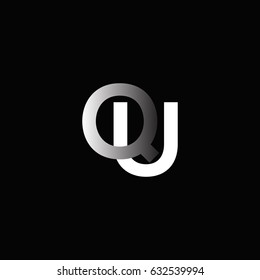Q U joint logo letter design vector template