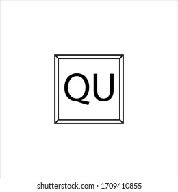 Q U letter logo abstract design