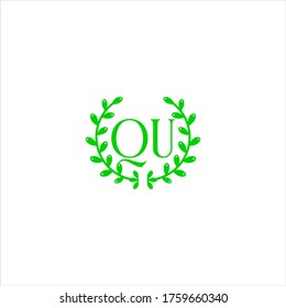 Q U letter logo concept design