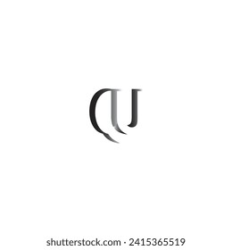 Q U letter logo design template.