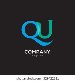 Q & U Letter logo design vector element
