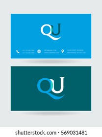 Q & U Letter logo design vector element
