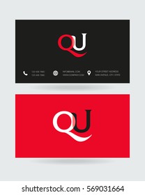 Q & U Letter logo design vector element