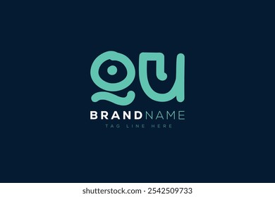 Design do logotipo Q e U. QU abstract Letters Monograma de Logotipo. Este design de logotipo é o processo de criação de um símbolo visual que representa uma marca, empresa ou indivíduo.