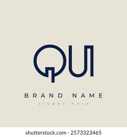 Q and U logo design. QU abstract Letters Logo Monogram. This logo design is the process of creating a visual symbol that represents a brand, company, or individual.