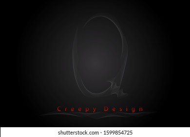 Q uppercase letter with gray smoke and soft curved lines. Vector illustration letter for logo, label, monogram, cover, emblem, company name, font, business sign, template, icon or web page design.