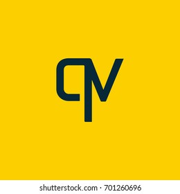 Q V joint logo letter design vector template