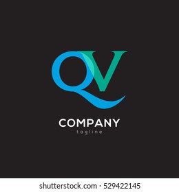 Q & V Letter logo design vector element
