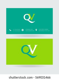 Q & V Letter logo design vector element