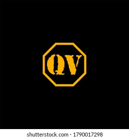 Q V letter logo emblem design