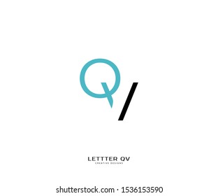 Q and V logo template. Q combine V icon illustration