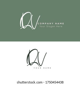 Q V QV Erstmalige Handschrift und Logo der Unterschrift.	