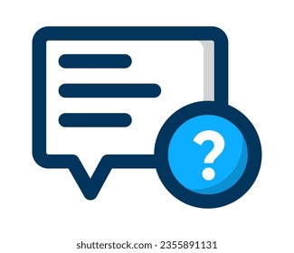 Q and A Vector Design Icon in blue on white background suitable for your website, display and design need