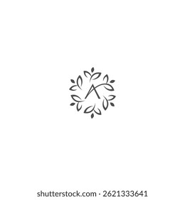 Q vector flower leaf logo illusion