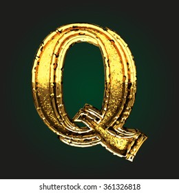 q vector golden letter
