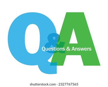 Q and A vector green and blue icon