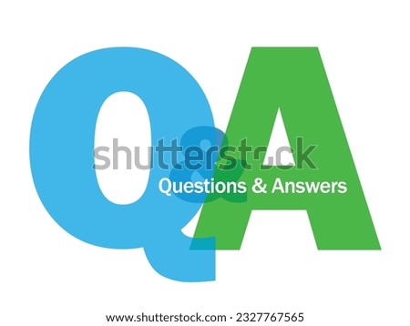 Q and A vector green and blue icon