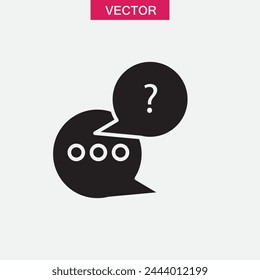 Icono de vector Q y A, símbolo de preguntas y respuestas, ilustración plana negra sobre fondo blanco..eps