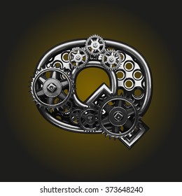 q vector letter with gears