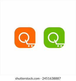 Q vector letter logo design with shopping cart concept. Can be used for identity and online shop applications.