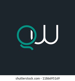 Q & W joint logo letter style design with business card template