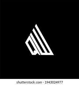 Q W letter logo creative design on black color background. QW icon
