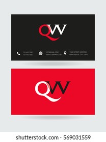 Q & W Letter logo design vector element