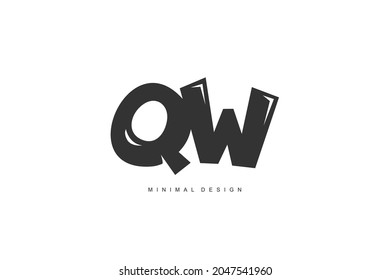 Q W QW Initial handwriting or handwritten logo for identity. Logo with signature and hand drawn style.