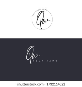 Q W Qw Initial Letter Handwriting Stock Vector (Royalty Free ...
