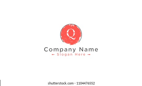 Q watercolor logo template vector