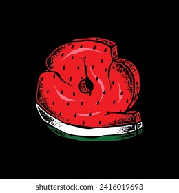 Q WATERMELON FONT VECTOR DESIGN