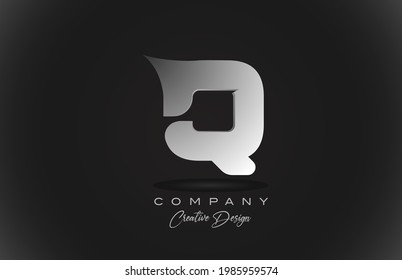 Q white gradient alphabet letter logo icon with black background. Creative design for corporate and business