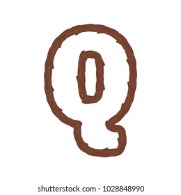 Q Wood Letter Logo Icon Design