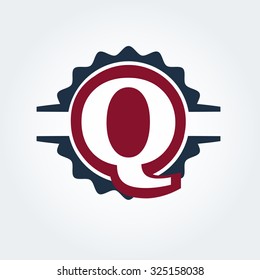 q writing business logo design template abstraction vector component for collective individuality emblem sticker or symbol classic abstract unusual sign business capital vintage classical writing elem