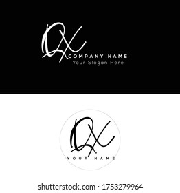  Q X QX Initial letter handwriting and signature logo.