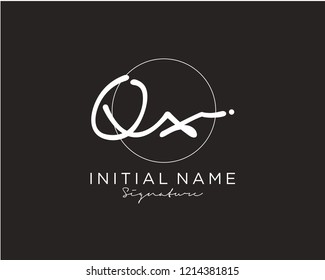 Q X Signature initial logo template vector