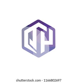 Q Y Initial letter hexagonal logo vector