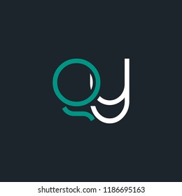 Q & Y joint logo letter style design with business card template