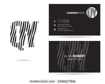 Q & Y joint logo waves letter design with business card template