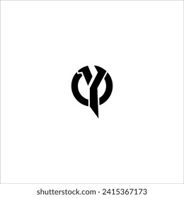 Q Y letter creative modern icon.