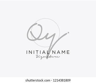 Q Y Signature initial logo template vector