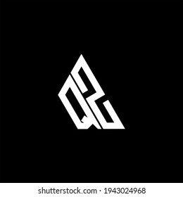 Q Z letter logo creative design on black color background. QZ icon