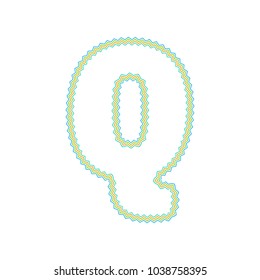 Q Zigzag Letter Logo Icon Design