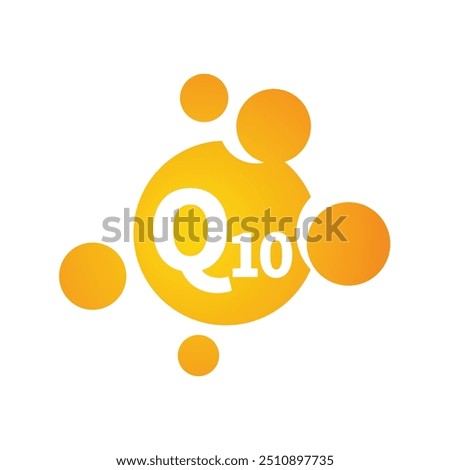 Q10 pill or drug vector icon. Q 10 supplement colorful symbol.