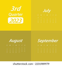 Q3 Third Quarter of 2023 Calendar
