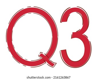 Q3 or third quarter of a fiscal year. The 3rd quarter is a term used in finance, accounting and business management to make forecasts, present and measure results.