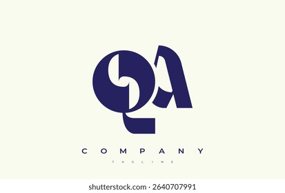 QA Abstract Geometric Logo Design. Modern and elegant logo design with simplistic typography elements, showcasing branding excellence.