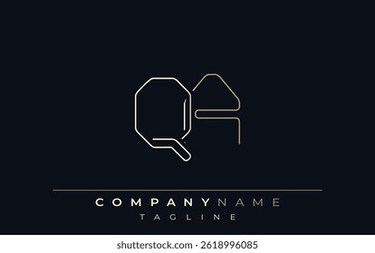 QA Abstract Line Style Logo. Minimalist Design Featuring the Letters Q and A Abstract Line Style