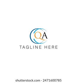 Diseño abstracto del logotipo del monograma. Concepto de logotipo de letras de iniciales creativas QA. Diseño de carta de Vector QA.
