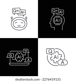 QA with AI Illustration. Machine Learning QA Symbol. Answer the Extraction icon. Machine Learning QA Icon